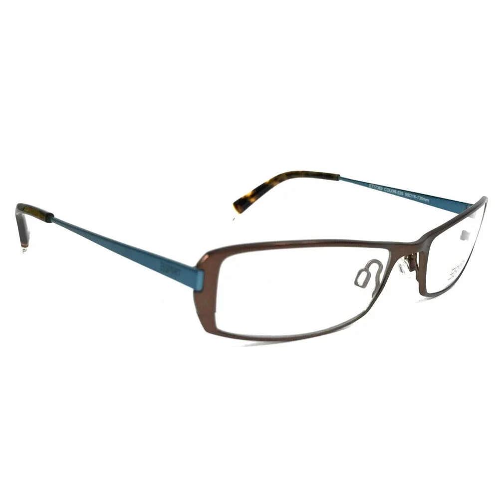 Esprit Kids Eyeglasses Frame ET17363 535 Brown Blue Rectangle Full Rim 50-16-135